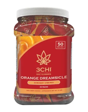 HHC Mini-Pack Gummies - Our premium mini pack of 2 - 25mg HHC gummies deliver a potent one of a kind feeling with a calming body sensation and feature: Award-winning & potent HHC Delicious orange dreamsicle Vegan cruelty-free | No animal gelatin Derived from USA-grown hemp Farm Bill Compliant : <0.3% ∆9THC